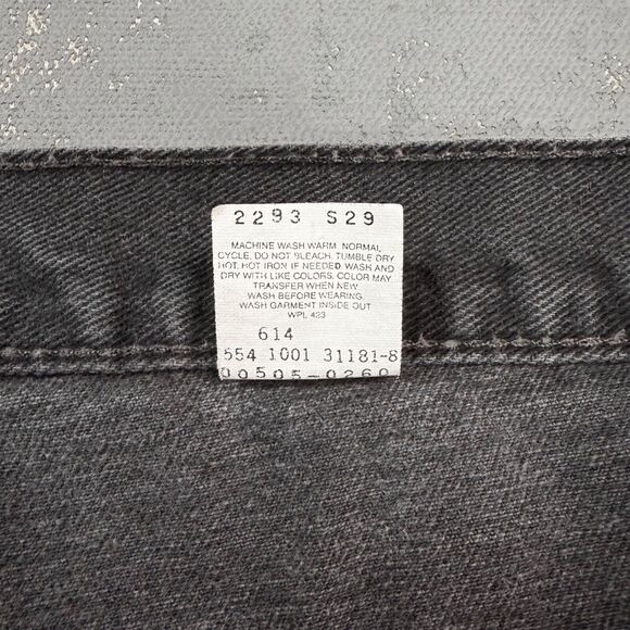 Vintage 2001 Levi's 505 Black Denim Red Tab Jeans MADE IN USA Fit 36 x 29 - Picture 5 of 8